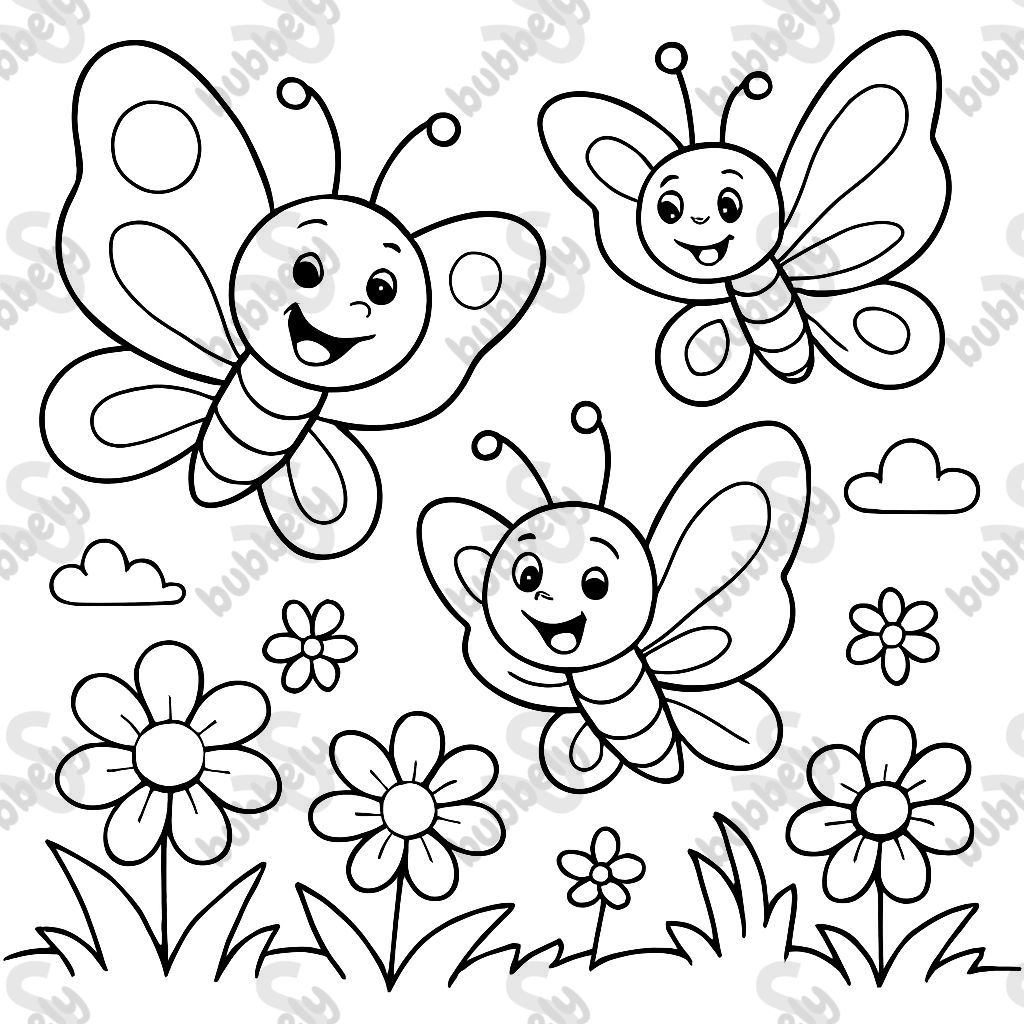 Butterflies flying in a field with flowers. Butterflies flying in a field with flowers.