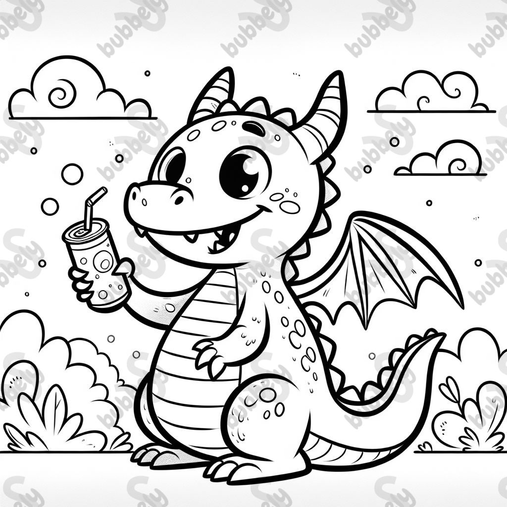 un dragon avec un coca à la main un dragon avec un coca à la main