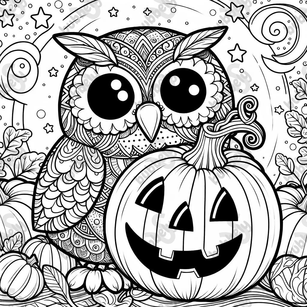 owl face carved on a jack o lantern pumpkin