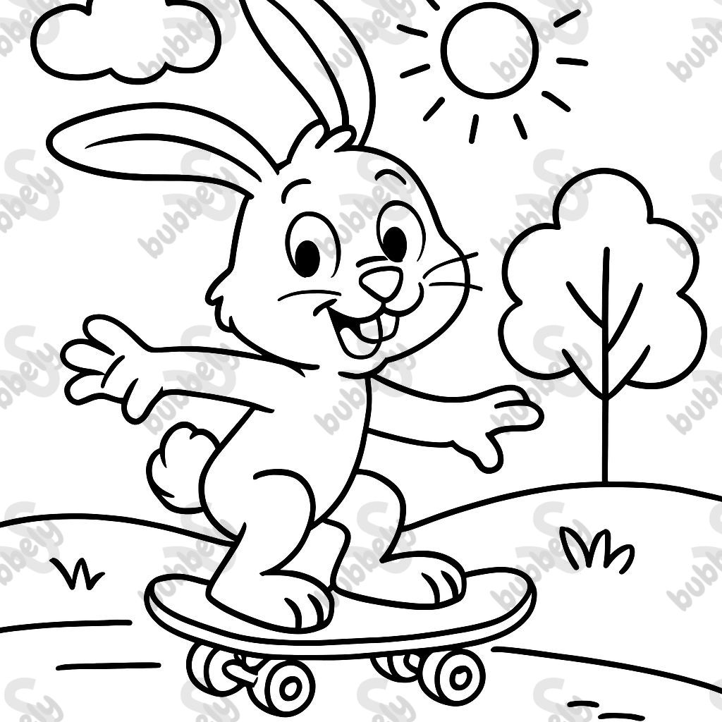 lièvre sur le skateboard lièvre sur le skateboard