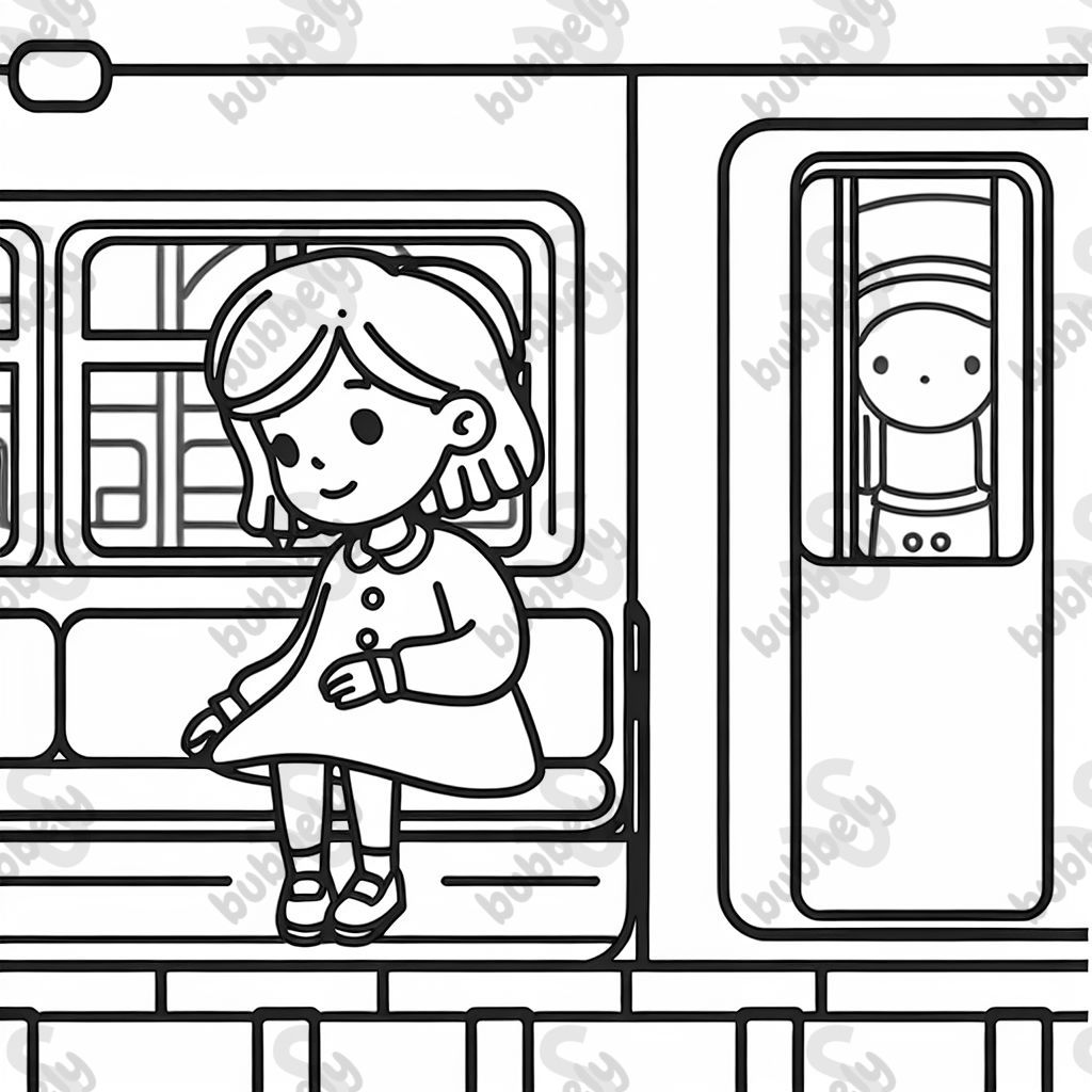 a girl on a train