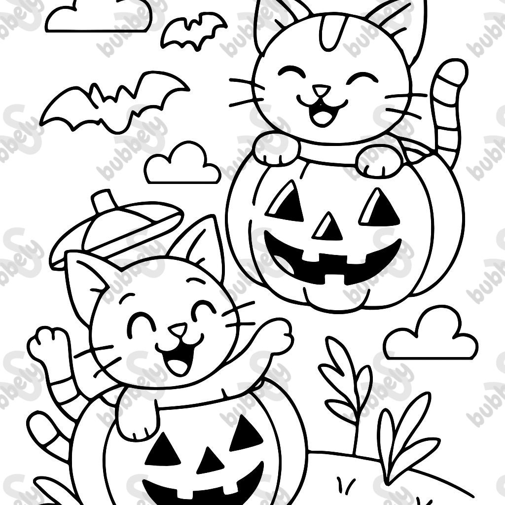 citrouilles jack-o-lanterns avec un chaton citrouilles jack-o-lanterns avec un chaton