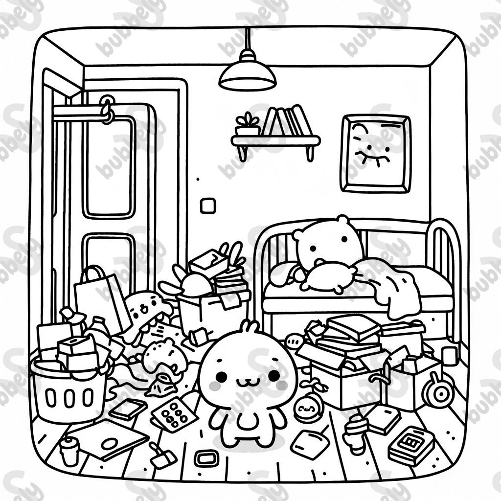 Cluttered room