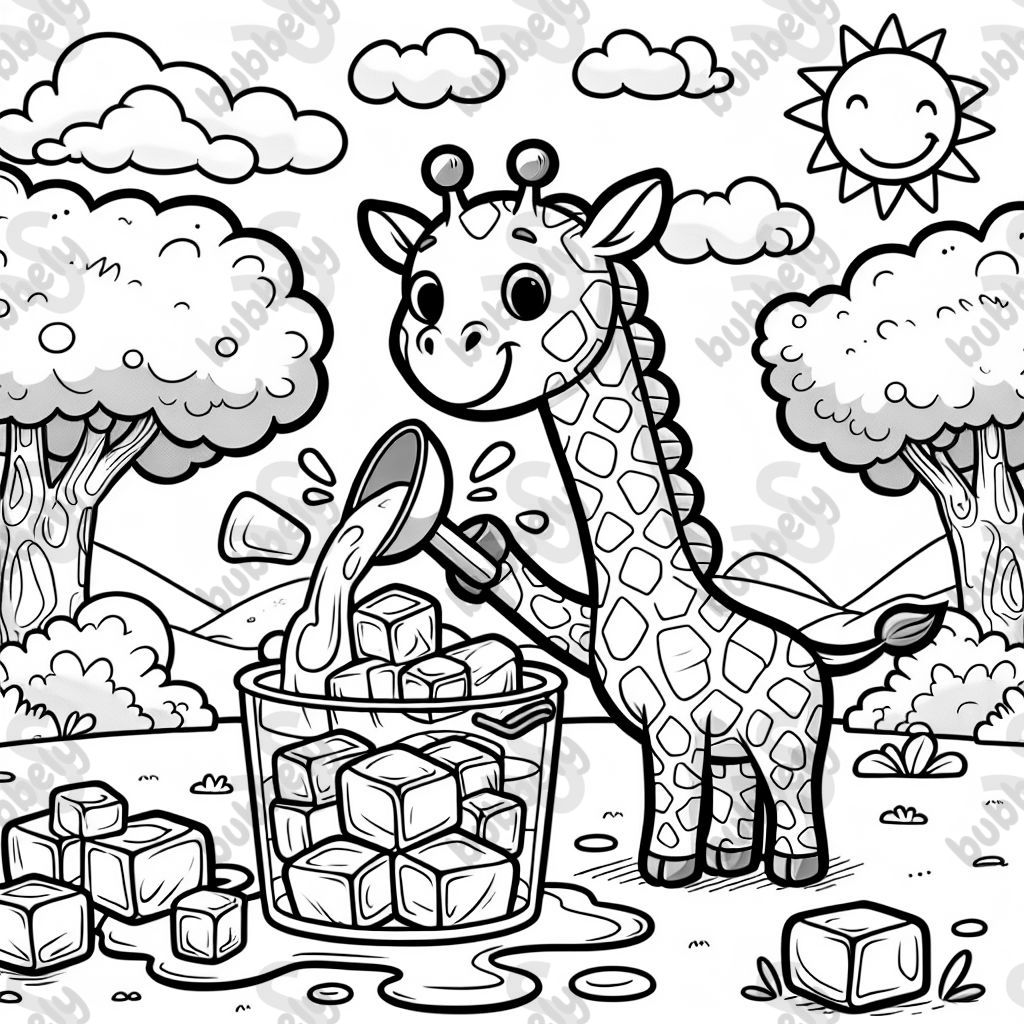 Giraffe die Eis herstellt