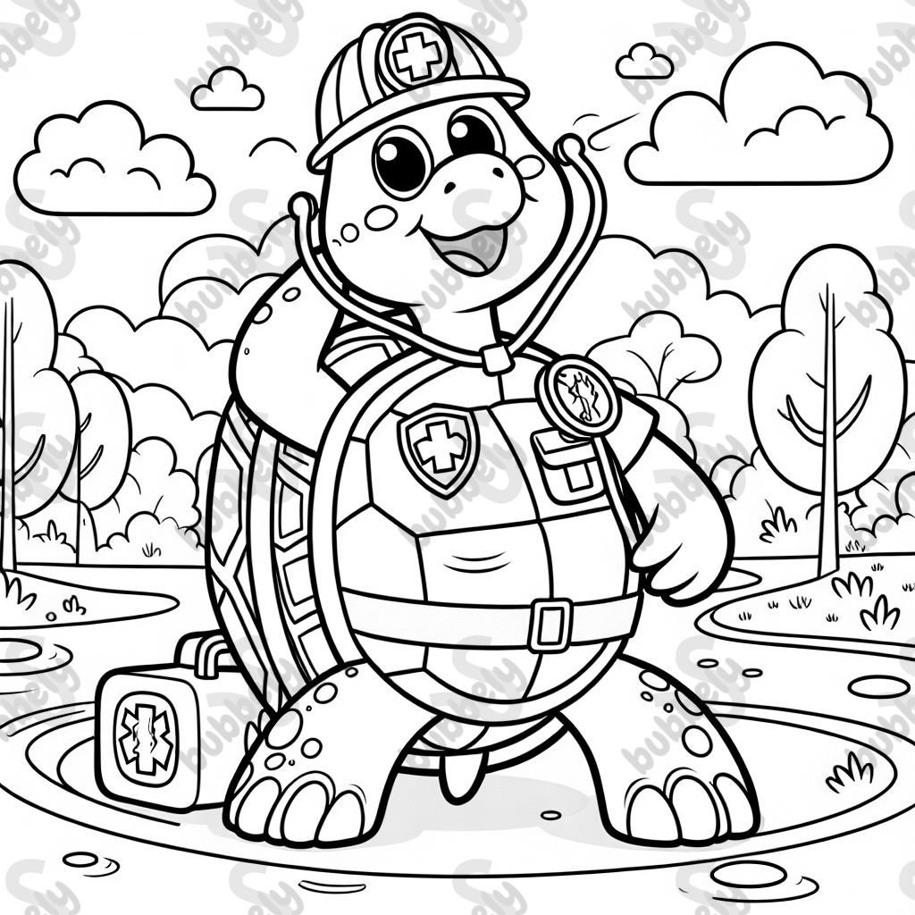 a turtle as an emergency medical technician