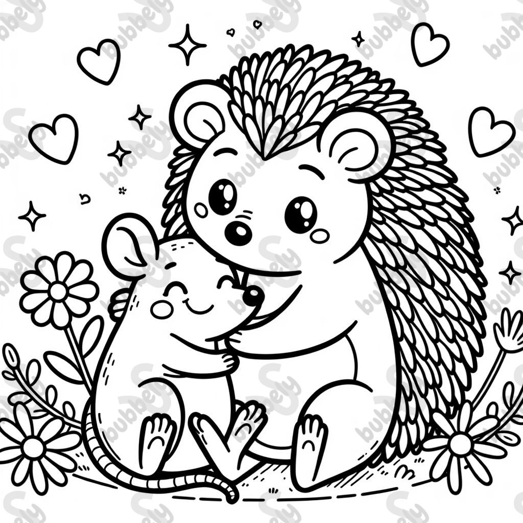 Igel und Ratte kuscheln