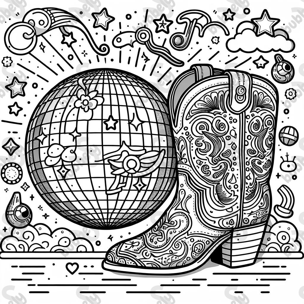 Disco ball and cowboy boots