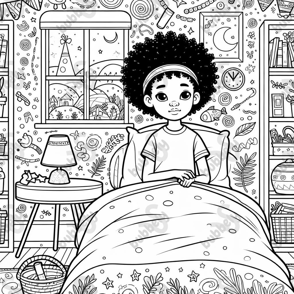 A girl relaxing in her bedroom.