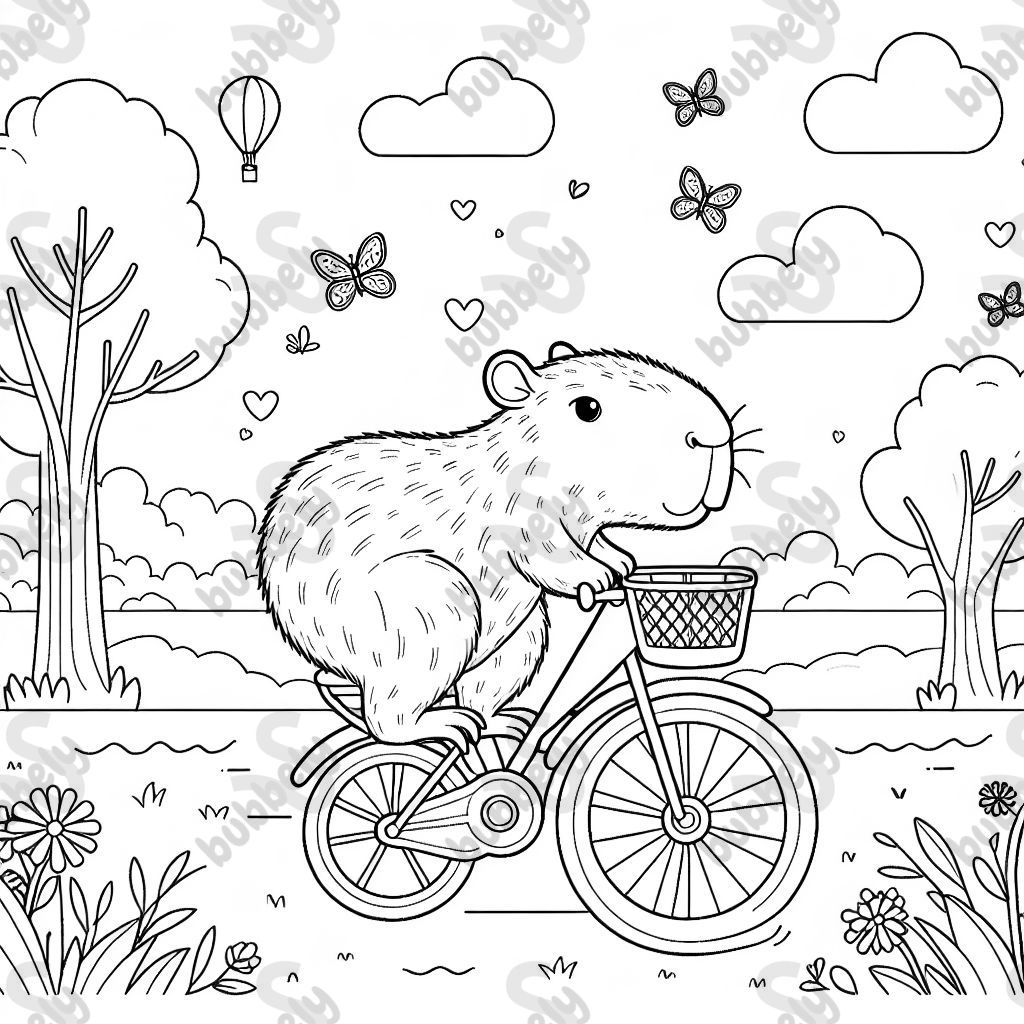 a capybara on a bicycle