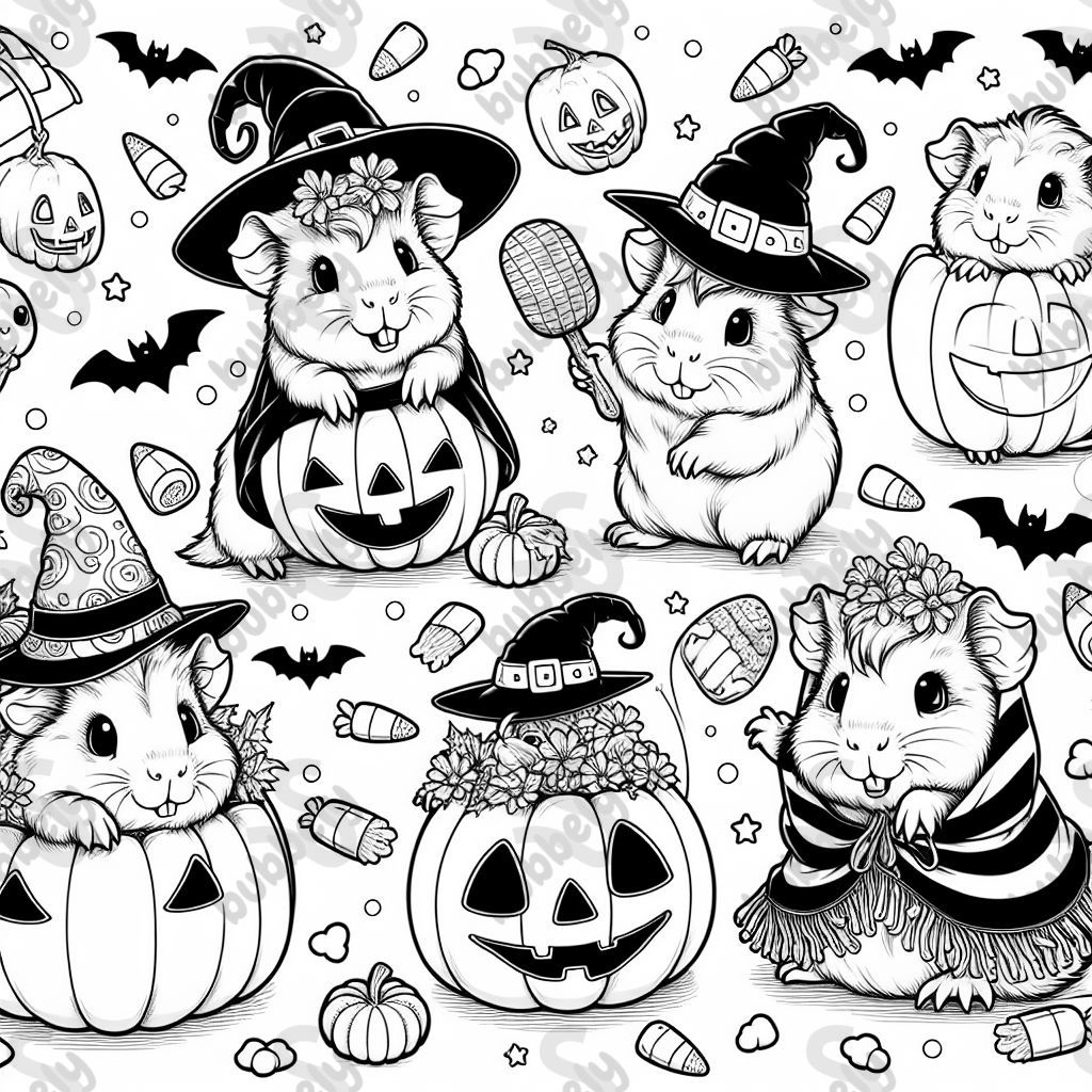 guinea pigs halloween themed