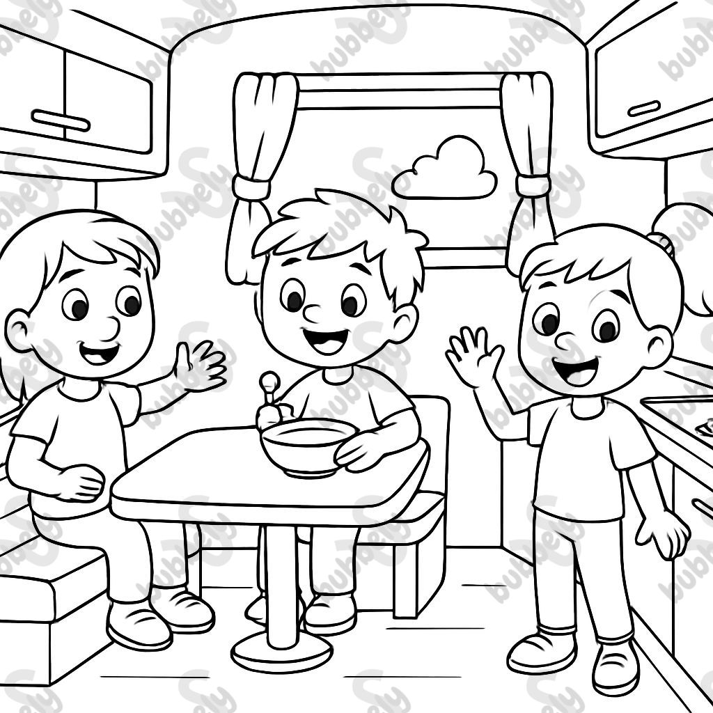 Intérieur d'une caravane