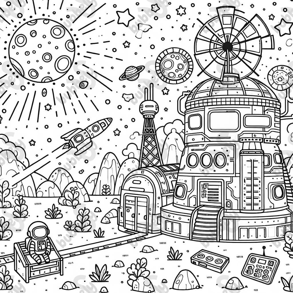 wuselbild mit raumstation