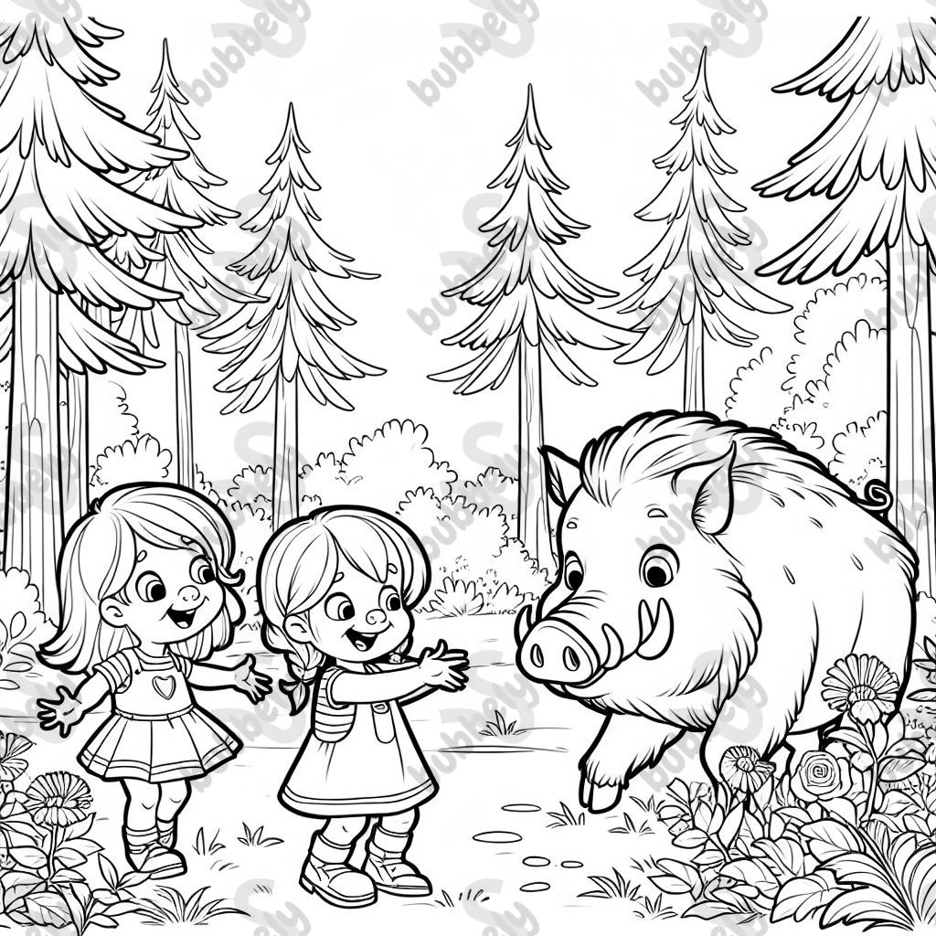 Wildschwein 3 jähriges blondes mädchen 8 jähriges blondes mädchen tannen