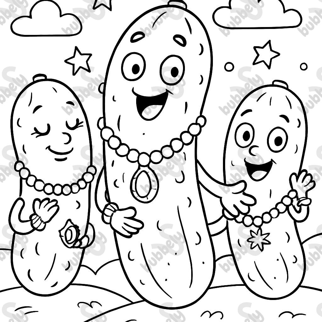 Fancy pickles wearing jewels