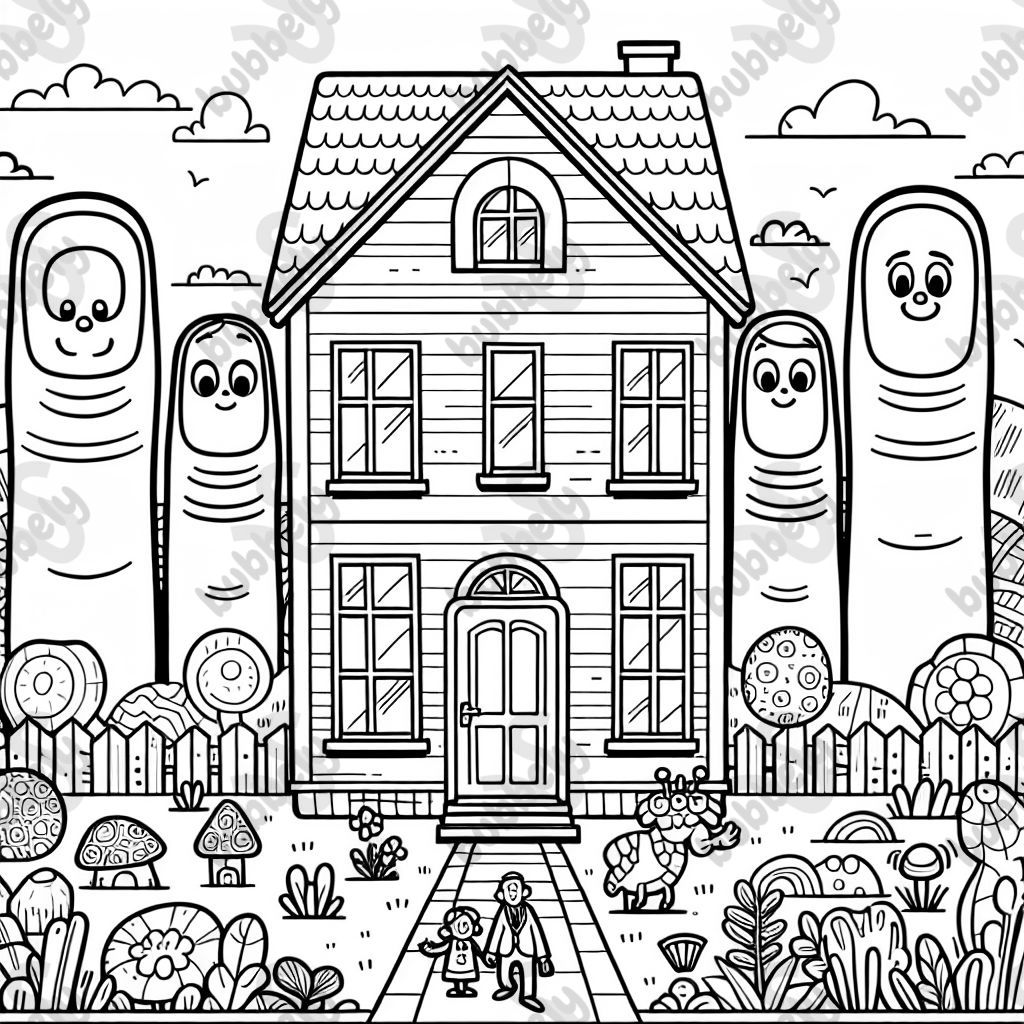 Grande maison avec trois mains pepal