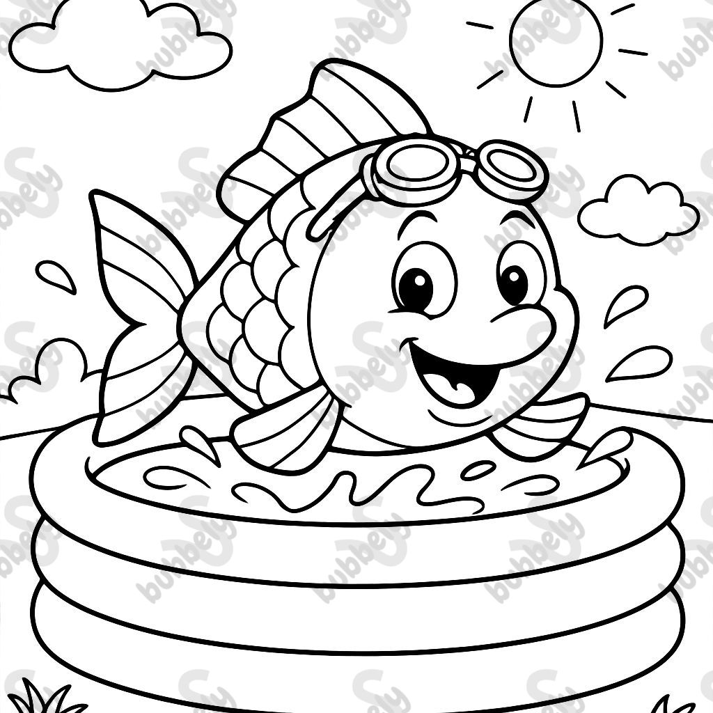 un poisson dans la piscine