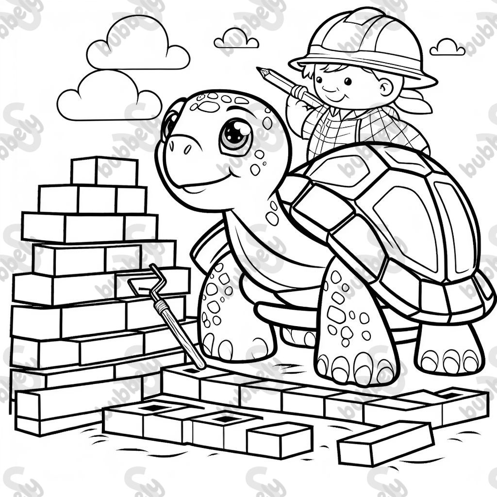 eine Schildkröte als Maurer 