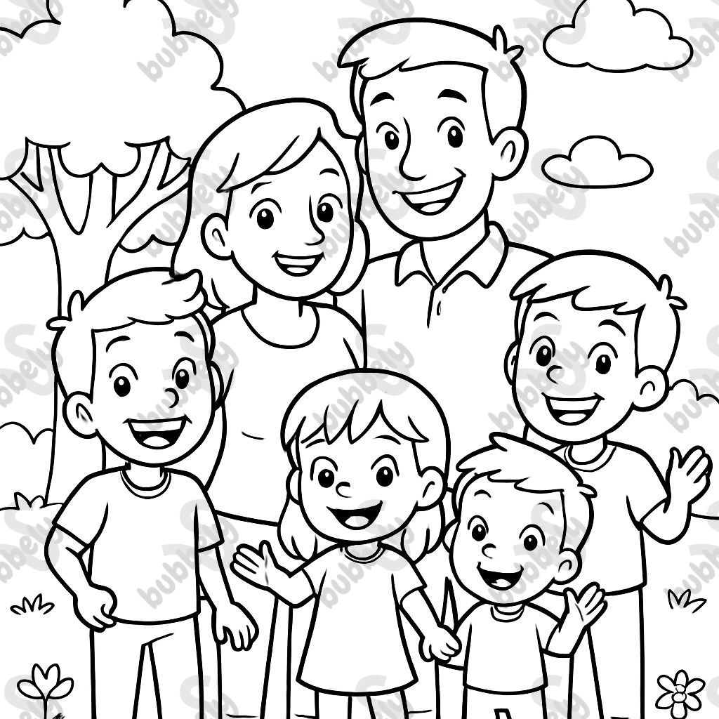 Family picture with father, mother, 2 big boys, one little girl, one little boy Family picture with father, mother, 2 big boys, one little girl, one little boy