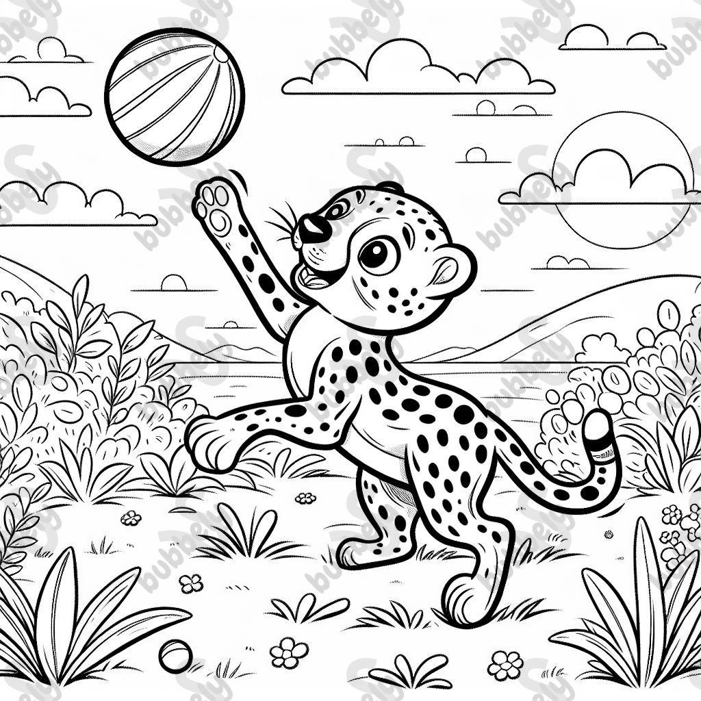 Cheetah with ball