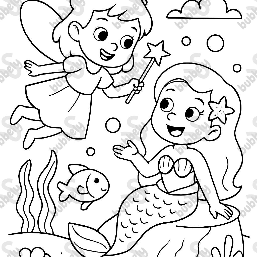 une fée avec une sirène