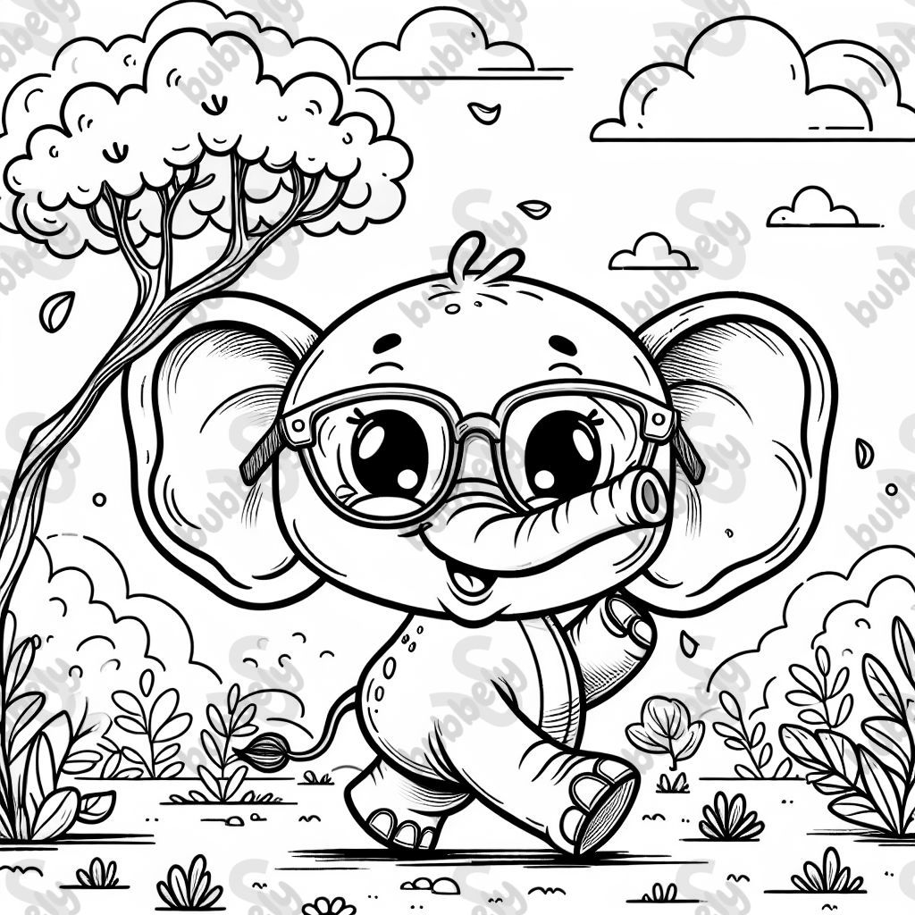 éléphant avec des lunettes