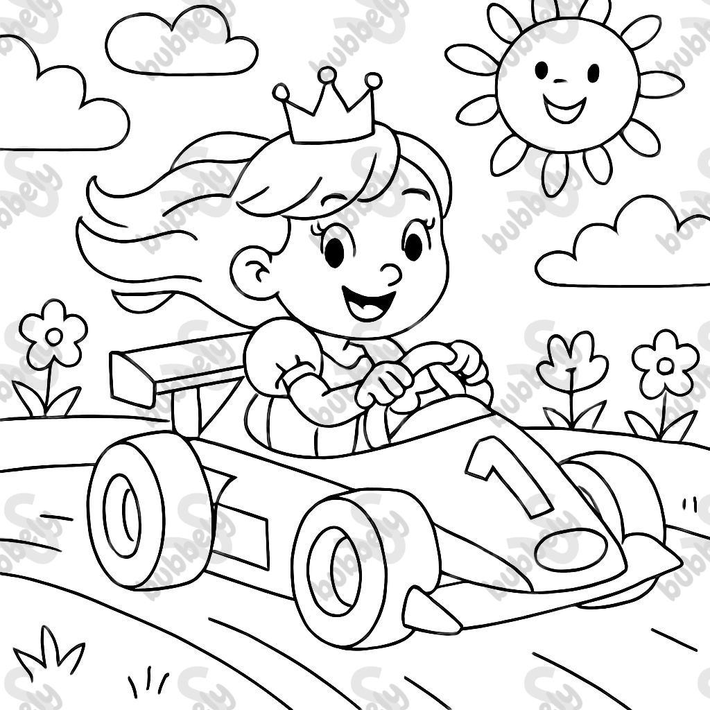 Princess in a Race Car