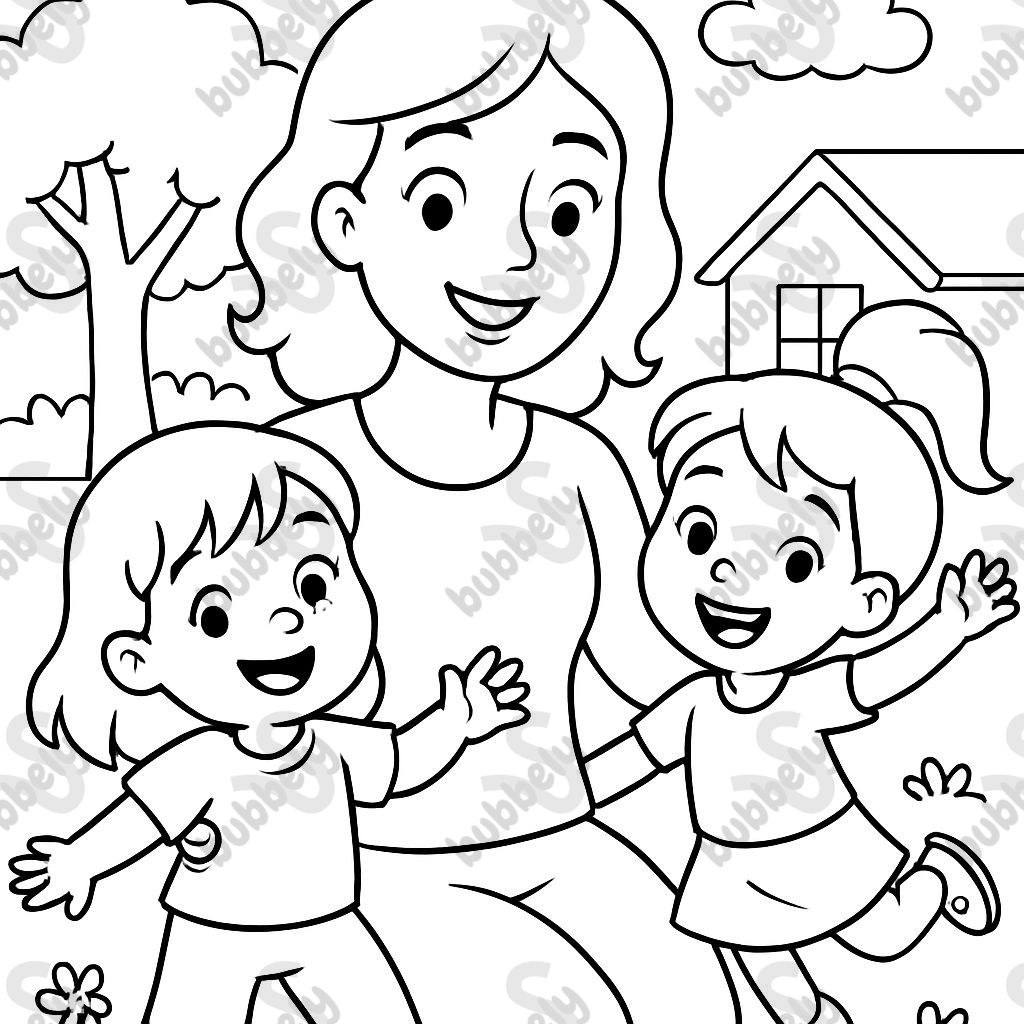 mère avec deux filles