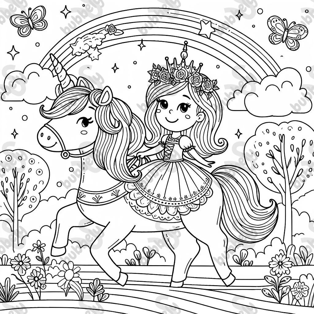 Prinzessin auf einem einhorn
