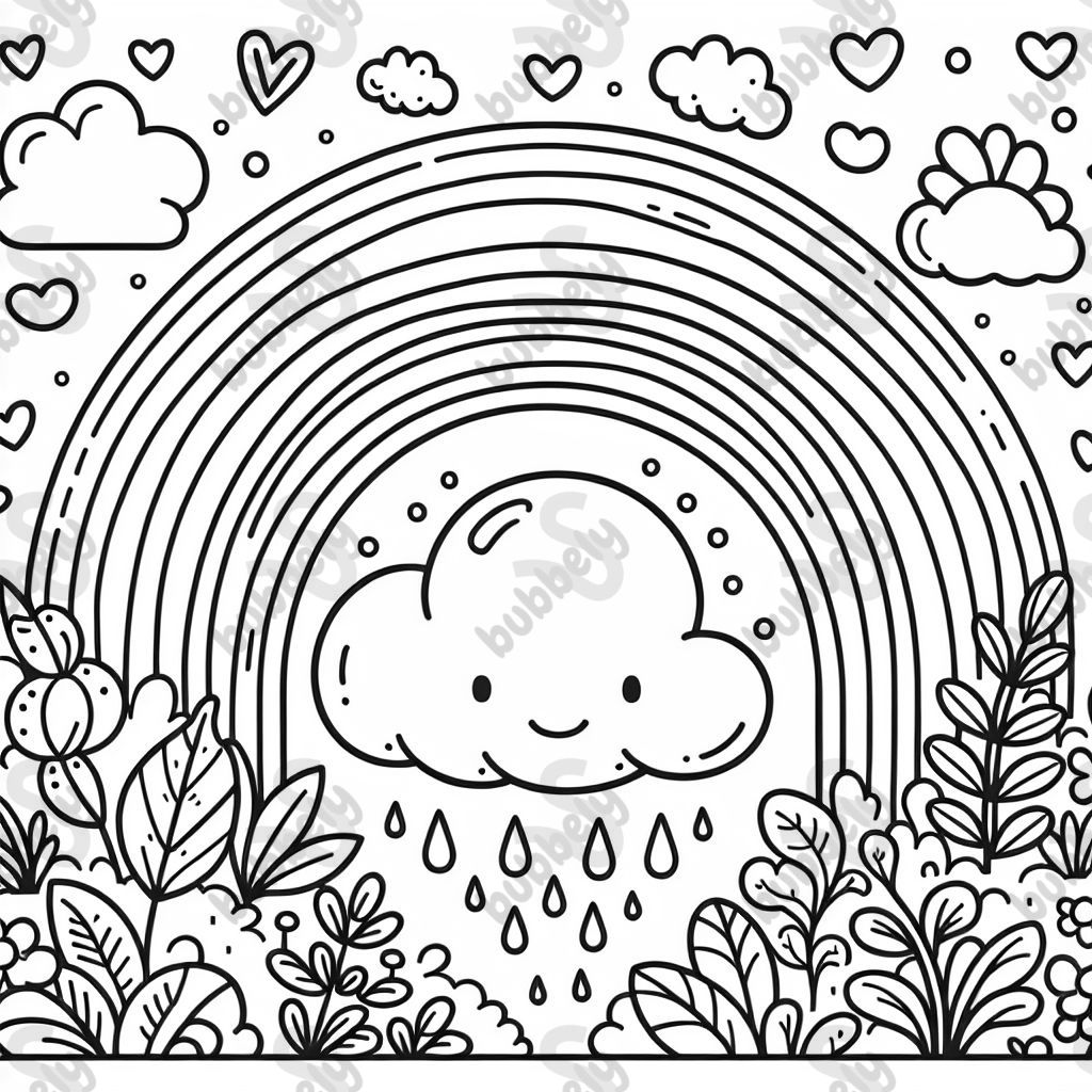 rainbow with cloud at the bottom