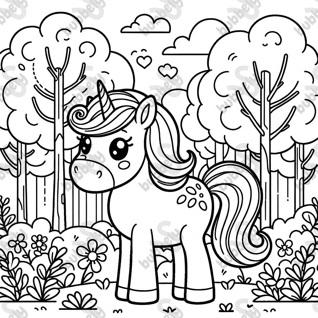 One Unicorn in the forest