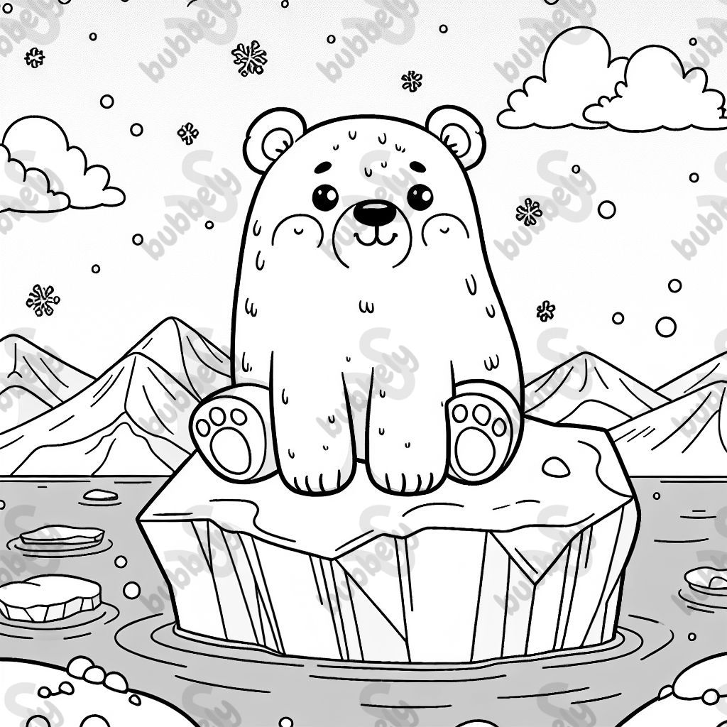 a polar bear on an iceberg