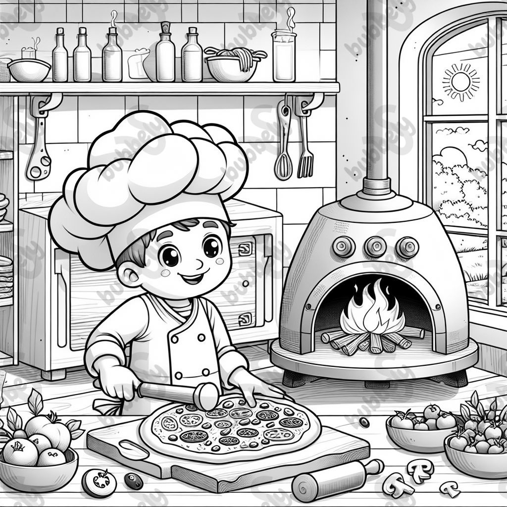 A chef making wood-fired pizza