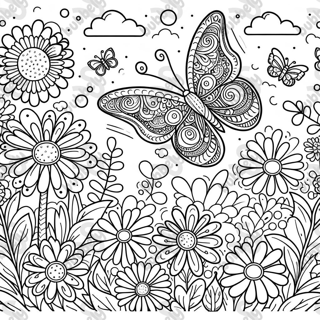Des papillons avec des motifs complexes et des fleurs sont des sujets parfaits pour le coloriage. Ce dessin inspire créativité et imagination. Des papillons avec des motifs complexes et des fleurs sont des sujets parfaits pour le coloriage. Ce dessin inspire créativité et imagination.
