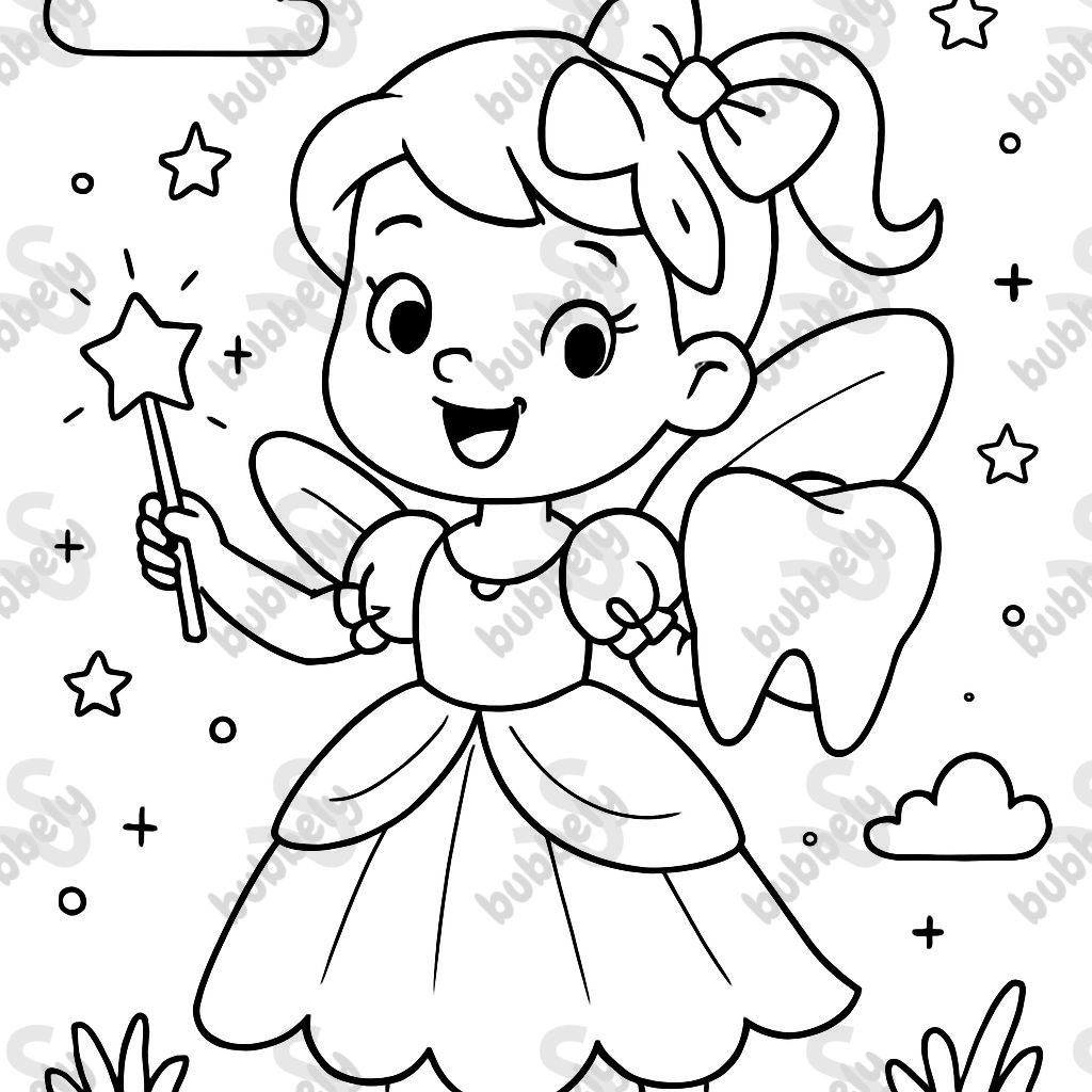 Fée des dents avec une robe de princesse