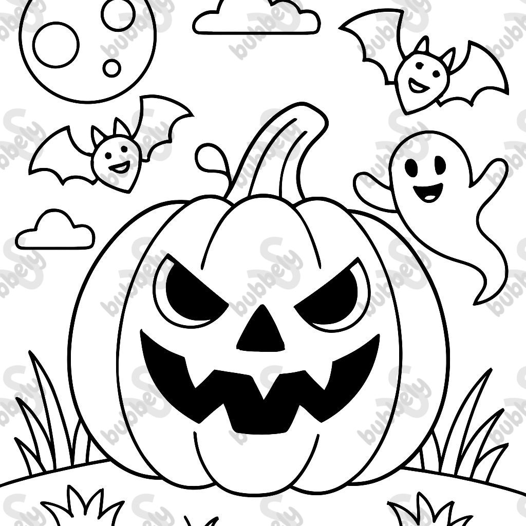 halloween pumpkin with a spooky smile