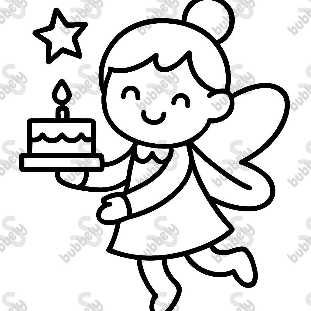 a fairy with a cake
