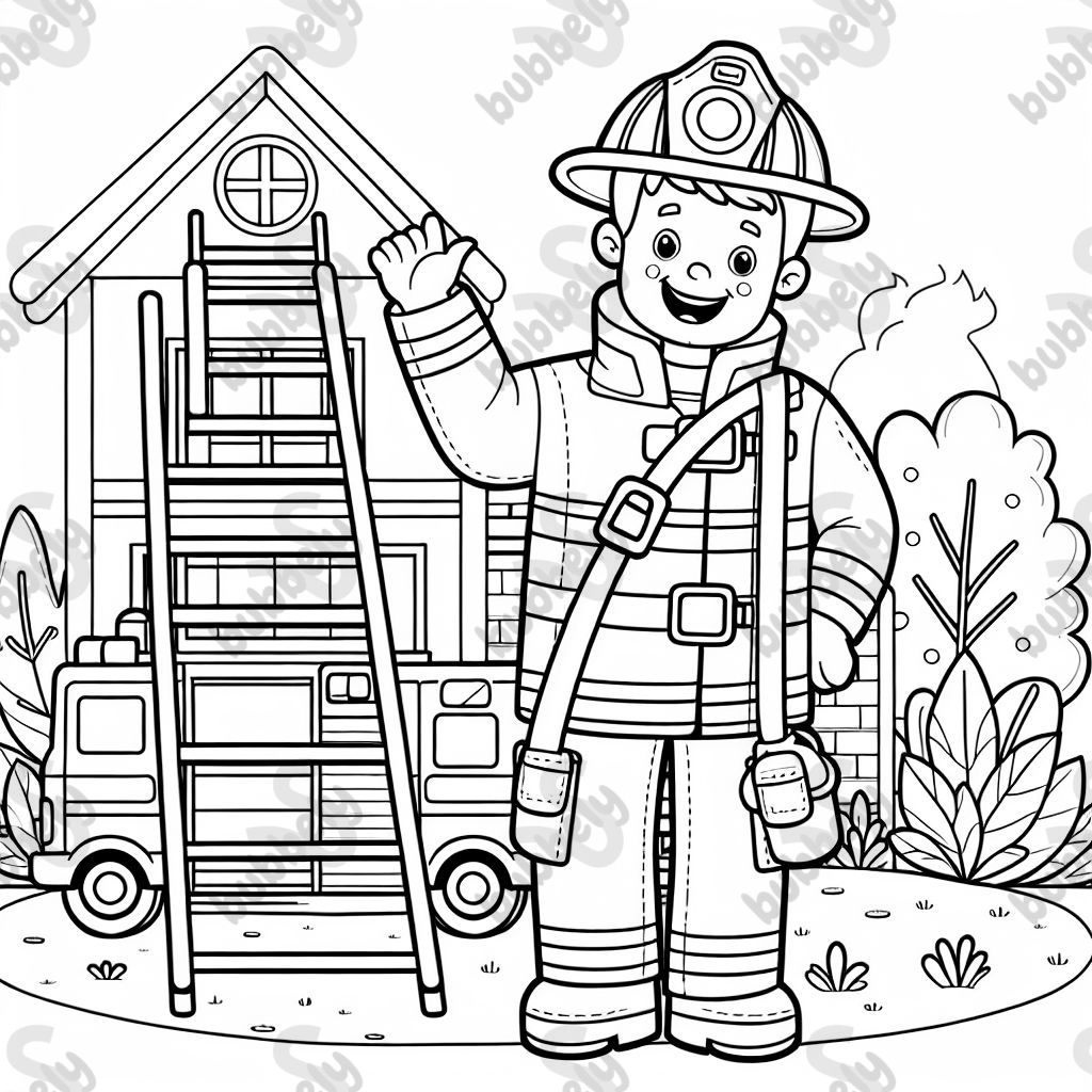 a fire truck with extended ladder