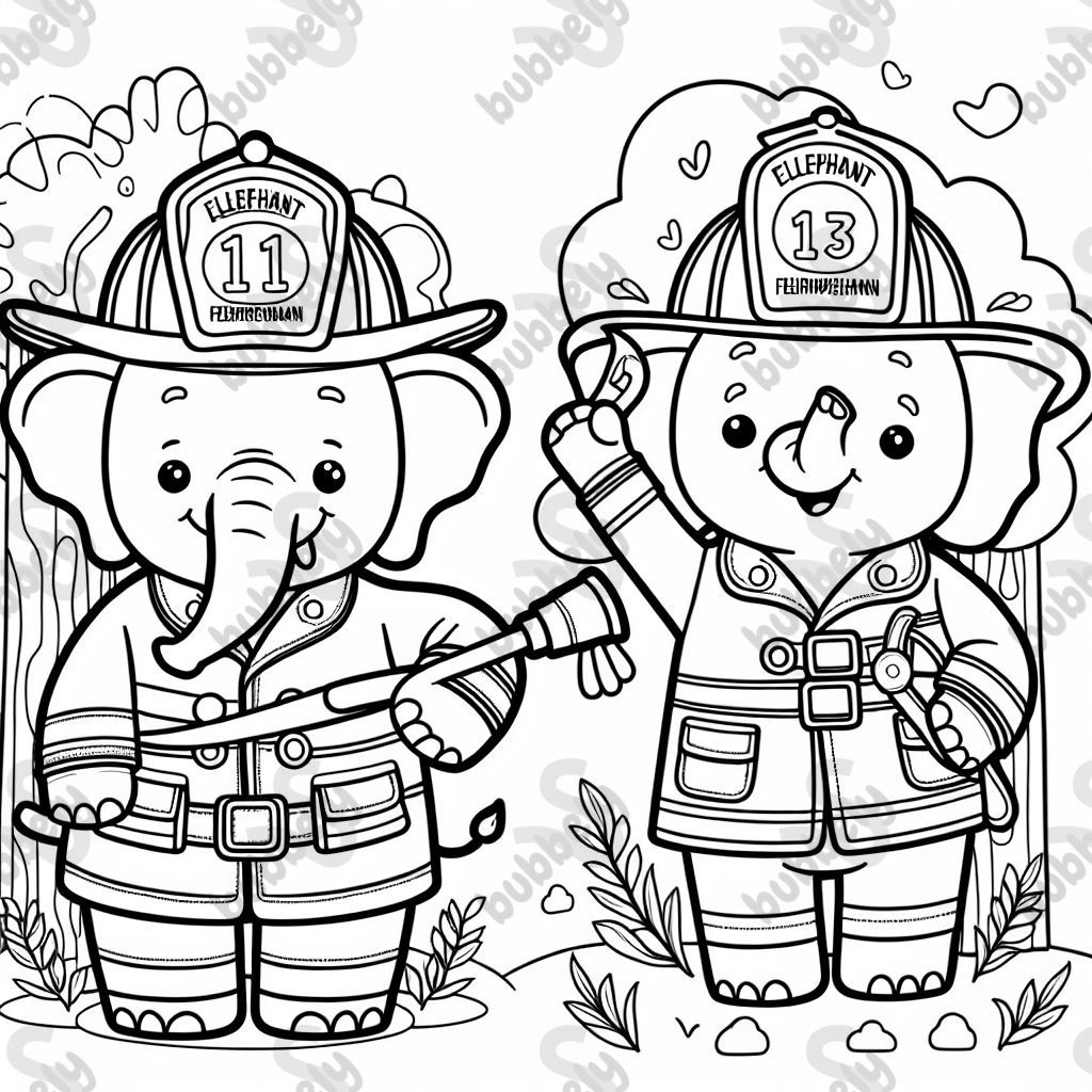 Elefant als Feuerwehrmann