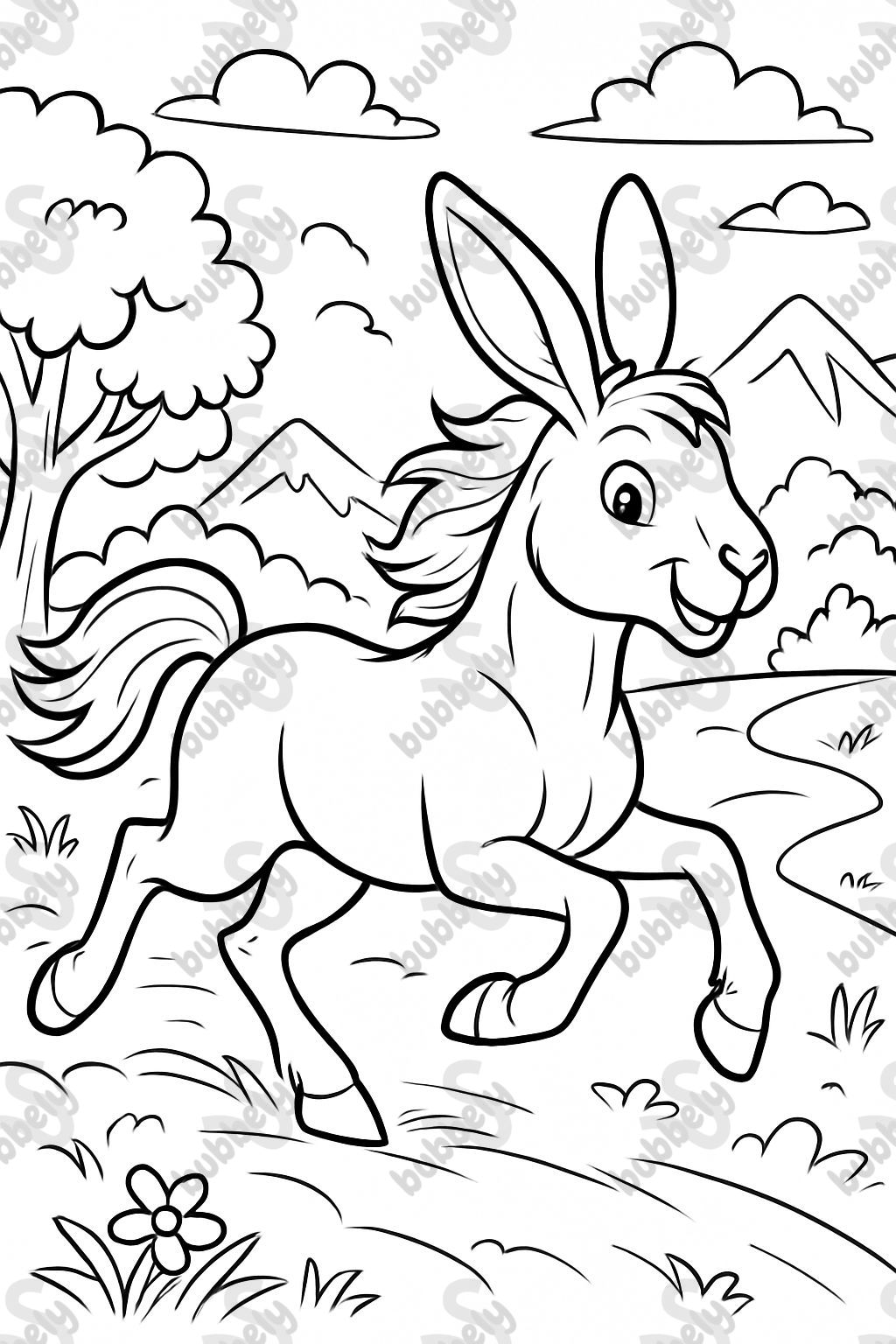 Un cheval avec la tête d'un lapin Un cheval avec la tête d'un lapin