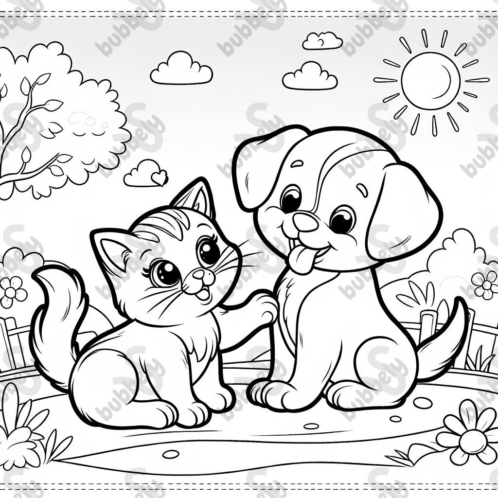 A kitten and a puppy together