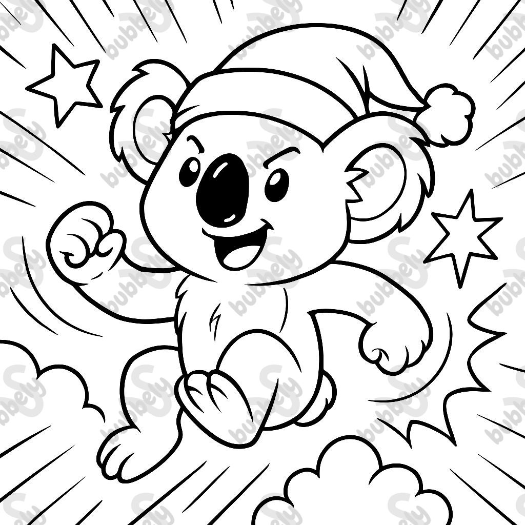 Koala avec chapeau de Noël