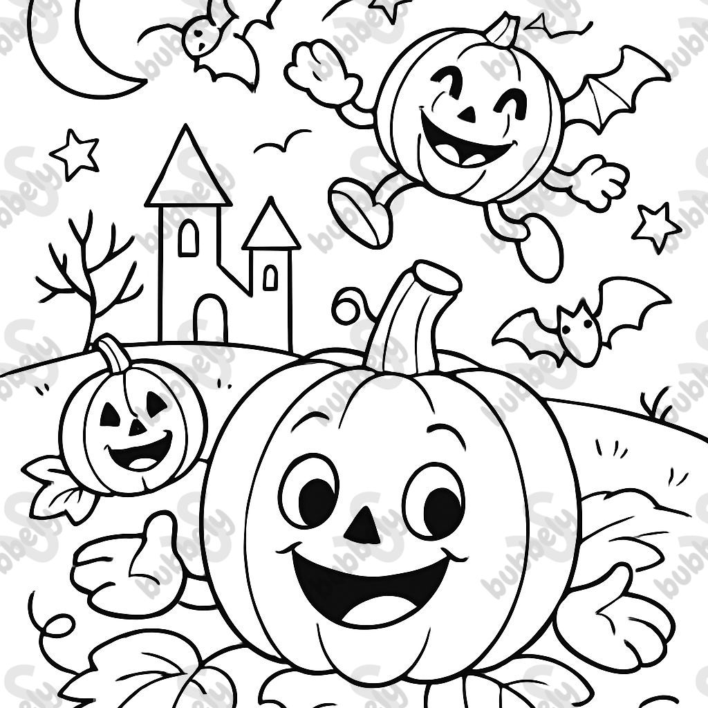 pumpkins in halloween environment