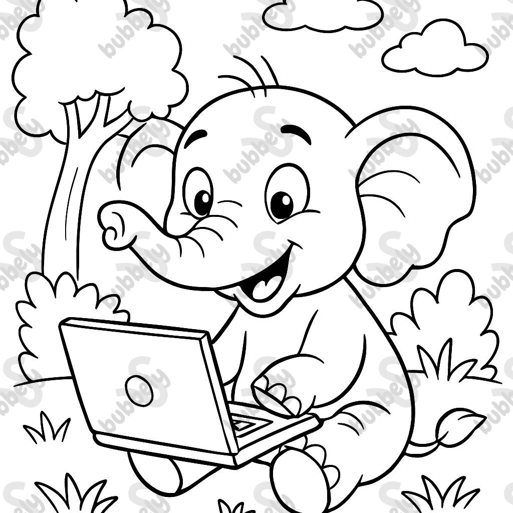 an elephant with a laptop an elephant with a laptop