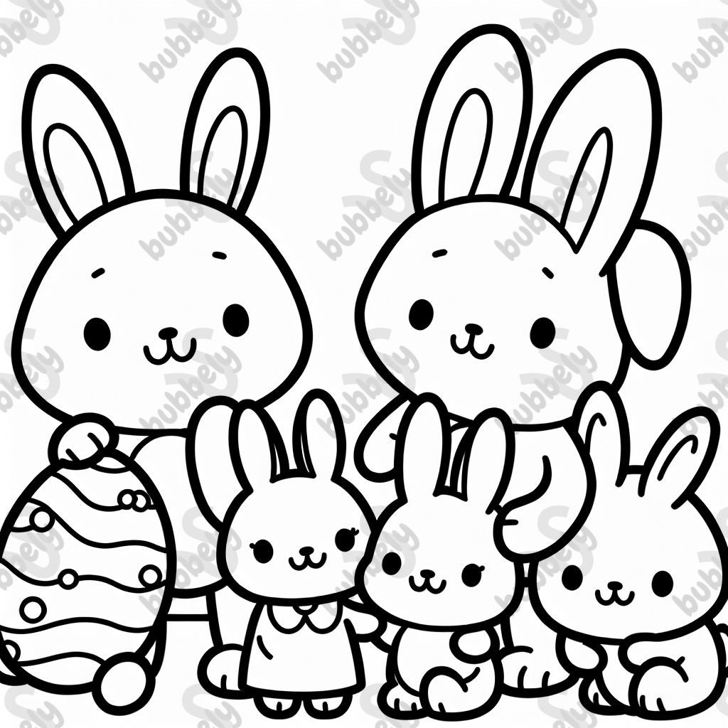 a family of Easter bunnies