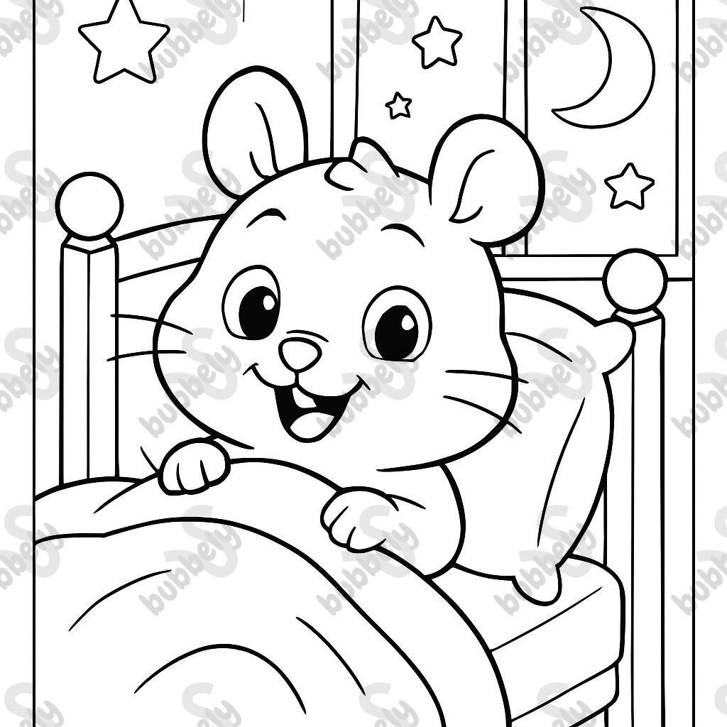 un mignon bébé hamster dans un lit dans un cadre