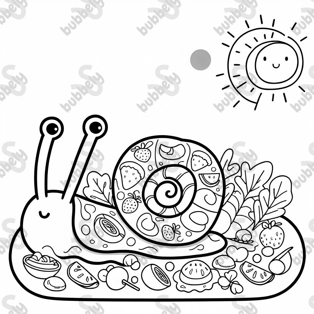 A snail made out of food