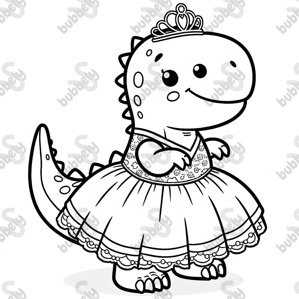 Geburtstags-Dinosaurier in Prinzessinnenkostüm