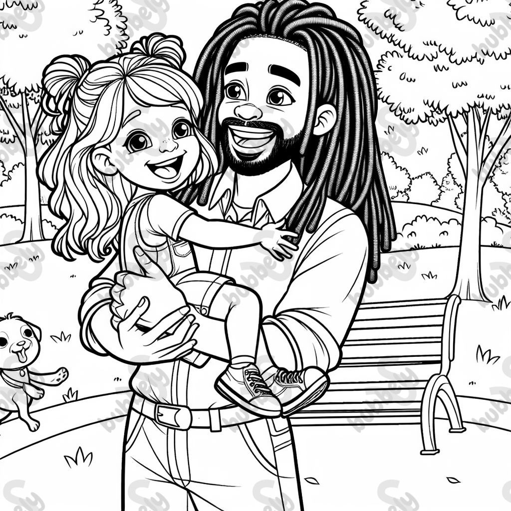 Daddy holding me. I am a girl and my daddy has dreadlocks