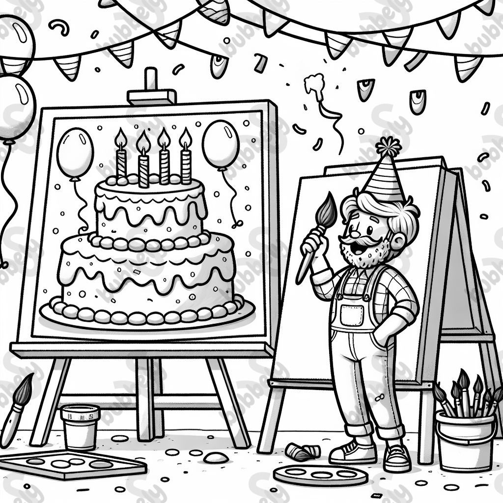 A painter at a birthday