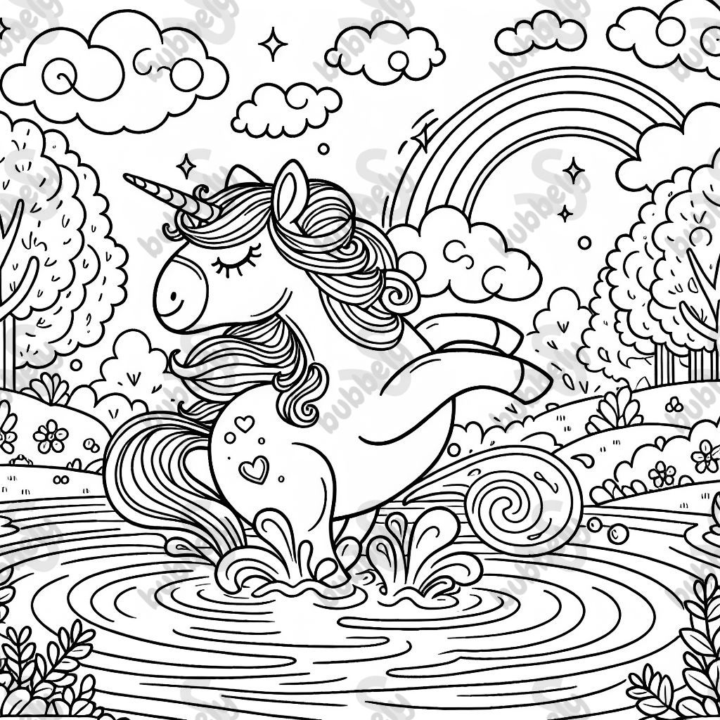 ein EInhorn im Wasser